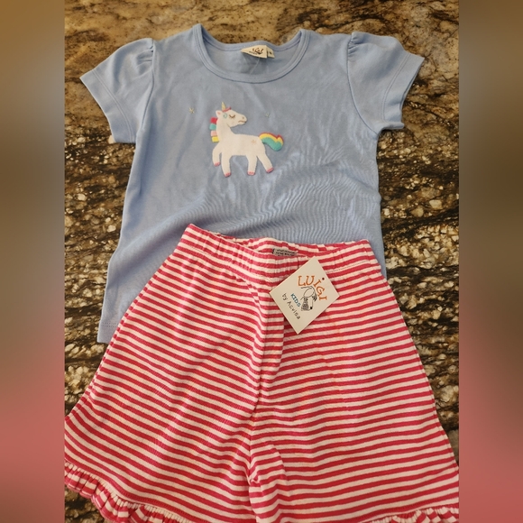 Luvable Friends Blue and Pink Set Matching Sleepwear - Picture 1 of 1